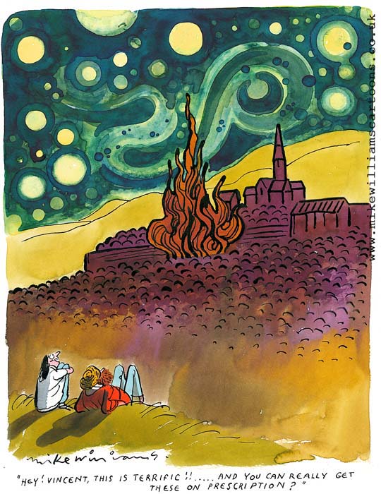 Starry Night cartoon by Mike Williams